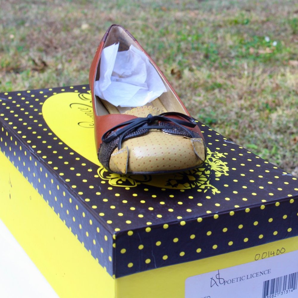 Poetic Licence London Adored Brown Flats/Mini Heeled Pumps (Size 6.5) - Picture 8 of 9